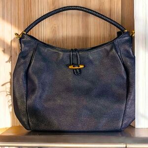 Talbots Navy Blue leather shoulder bag